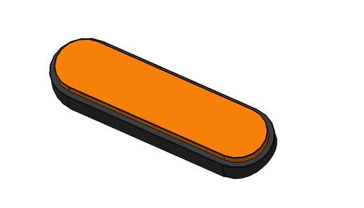 [U10-30453009] RECTANGULAR OVAL AMBER REFLECTOR WITH CURVE BASE        